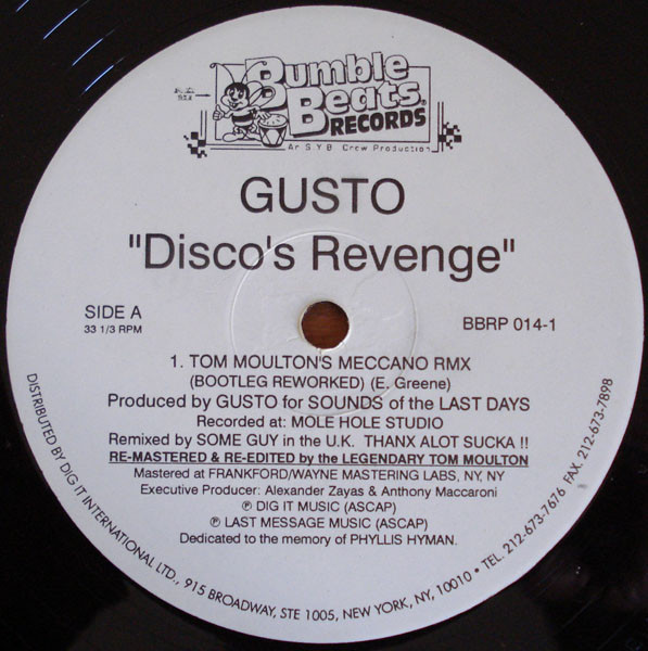 Gusto - Disco's Revenge | Bumble Beats Records (BBRP 014-1) - main Gusto - Disco's Revenge | Bumble Beats Records (BBRP 014-1) - main