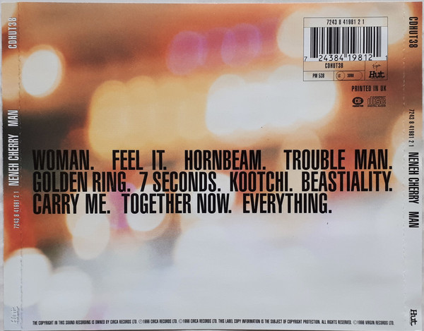 Neneh Cherry - Man | Hut Recordings (CDHUT38) - 2 Neneh Cherry - Man | Hut Recordings (CDHUT38) - 2
