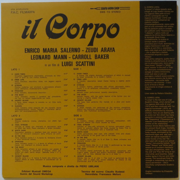 Piero Umiliani - Il Corpo (Colonna Sonora Del Film) | Schema (SCEB923 LP)