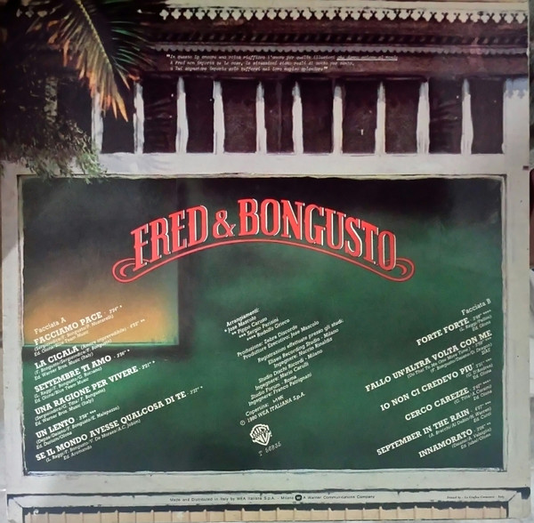 Fred Bongusto - Fred & Bongusto | Warner Bros. Records (T 56835) - 2
