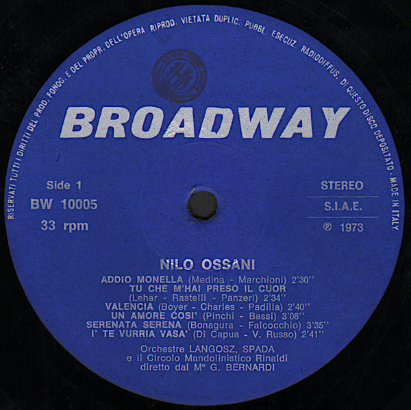 Nilo Ossani - Melodie Senza Tramonto Vol.3 | Broadway International (BW 10005) - 3 Nilo Ossani - Melodie Senza Tramonto Vol.3 | Broadway International (BW 10005) - 3