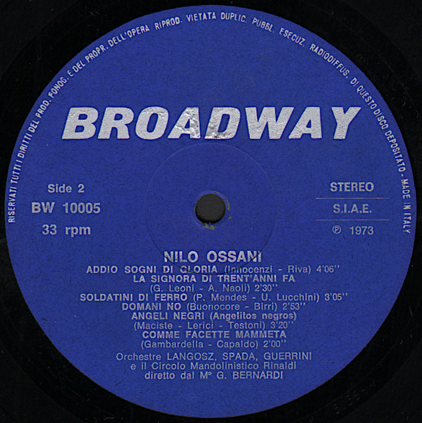 Nilo Ossani - Melodie Senza Tramonto Vol.3 | Broadway International (BW 10005) - 4 Nilo Ossani - Melodie Senza Tramonto Vol.3 | Broadway International (BW 10005) - 4