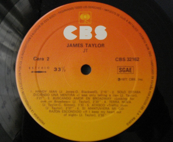 James Taylor - JT - Vinilo | CBS (CBS 32162) - 4 James Taylor - JT - Vinilo | CBS (CBS 32162) - 4