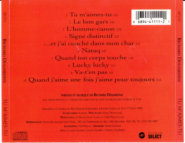 Richard Desjardins - Tu M'Aimes-Tu [CD] | Abitibi (ABT-CT-4) - 3