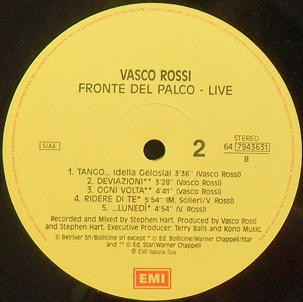 Vasco Rossi - Fronte Del Palco - Live | EMI (2-64 7943621) - 4 Vasco Rossi - Fronte Del Palco - Live | EMI (2-64 7943621) - 4