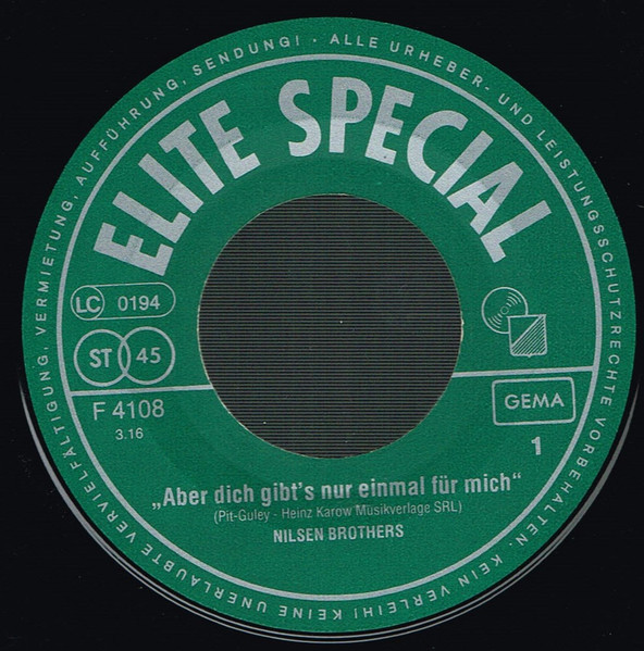 Die Nilsen Brothers - Aber Dich Gibt's Nur Einmal Für Mich / Zwei Gitarren - Eine Sweethart Melodie | Elite Special (F 4108) - 3