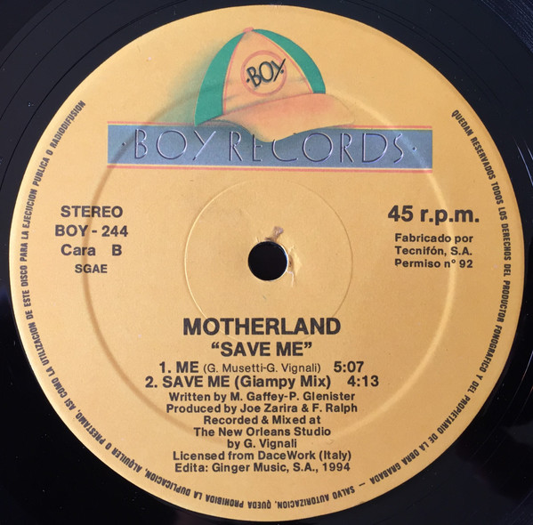 Motherland - Save Me | Boy Records (BOY-244) - 4