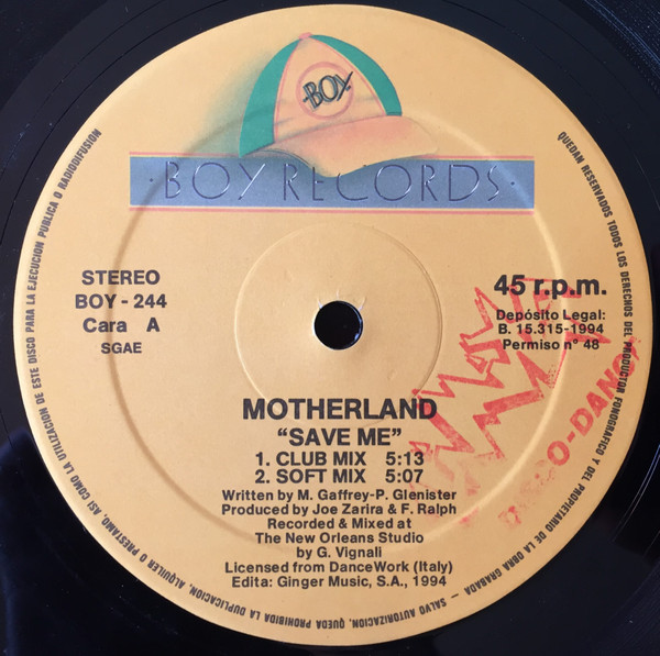 Motherland - Save Me | Boy Records (BOY-244) - 3