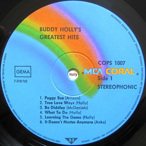 Buddy Holly - Buddy Holly's Greatest Hits | Coral (COPS 1007) - 4