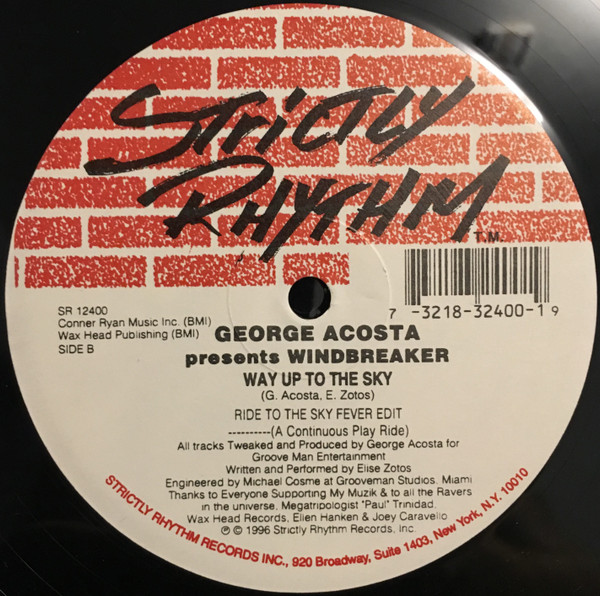 George Acosta Presents Windbreaker - Way Up To The Sky | Strictly Rhythm (SR 12400) - 2 George Acosta Presents Windbreaker - Way Up To The Sky | Strictly Rhythm (SR 12400) - 2