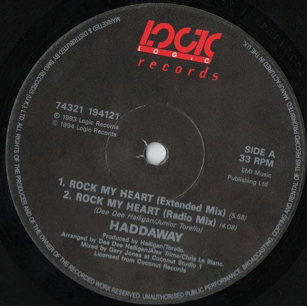 Haddaway - Rock My Heart | Logic Records (74321 194121) - 3 Haddaway - Rock My Heart | Logic Records (74321 194121) - 3
