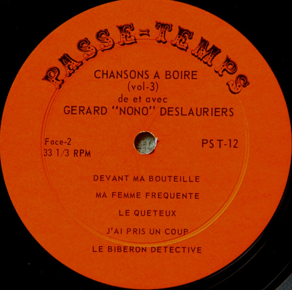 Gerard Deslauriers - Chansons A Boire (Vol-3) [Vinyl] | Passe-Temps (PST-12) - 4