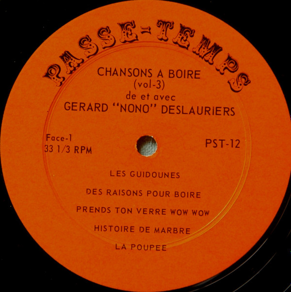 Gerard Deslauriers - Chansons A Boire (Vol-3) [Vinyl] | Passe-Temps (PST-12) - 3