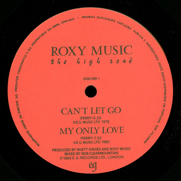 Roxy Music - The High Road | EG (2335 269) - 3