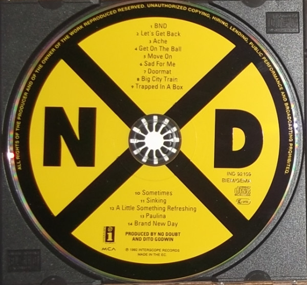 No Doubt - No Doubt | Interscope Records (IND 92109) - 3