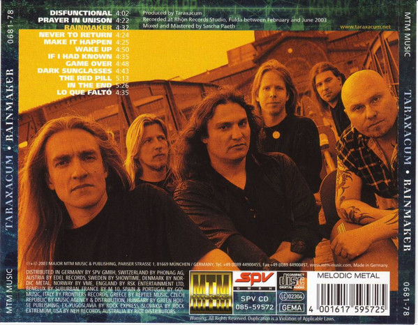 Taraxacum - Rainmaker CD | MTM Music (0681-78) - 2