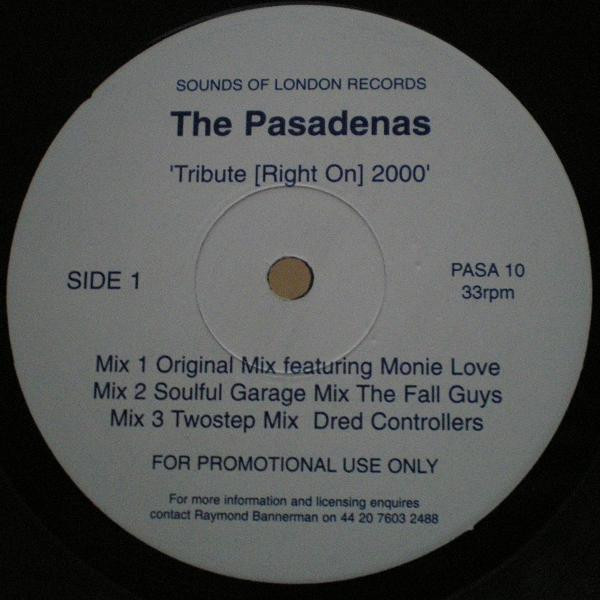 The Pasadenas - Tribute (Right On) 2000 | Sounds Of London Records (PASA 10)