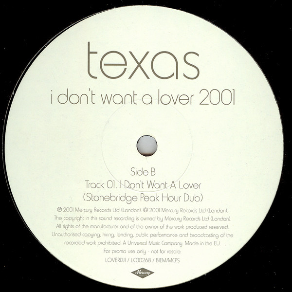 Texas - I Dont Want A Lover 2001 | Mercury (LOVERDJ1) - 2