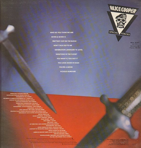 Alice Cooper - Special Forces | Warner Bros. Records (WB K 56 927) - 2 Alice Cooper - Special Forces | Warner Bros. Records (WB K 56 927) - 2
