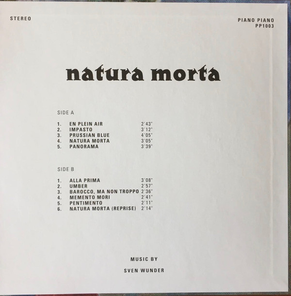 Sven Wunder - Natura Morta | Piano Piano (PP1003) - 2 Sven Wunder - Natura Morta | Piano Piano (PP1003) - 2