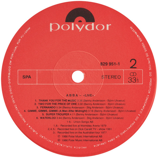 ABBA - Live | Polar (829 951-1) - 4