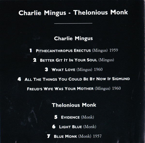 Charles Mingus / Thelonious Monk - Mingus - Monk | Armando Curcio Editore (DJ-006) - 4 Charles Mingus / Thelonious Monk - Mingus - Monk | Armando Curcio Editore (DJ-006) - 4