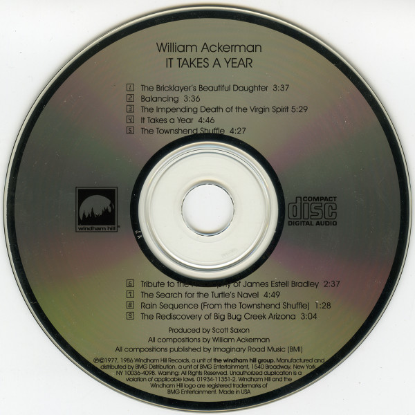William Ackerman - It Takes A Year | Windham Hill Records (01934-11351-2) - 3