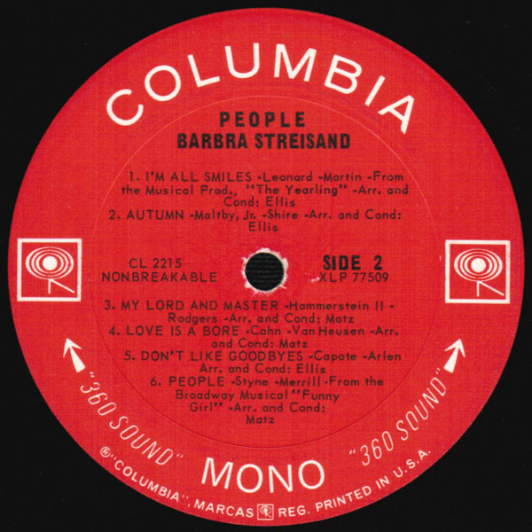 Barbra Streisand - People | Columbia (CL 2215) - 4 Barbra Streisand - People | Columbia (CL 2215) - 4