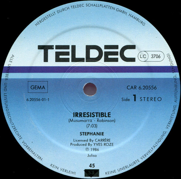 Stephanie - Irresistible | TELDEC (CAR 6.20556) - 3