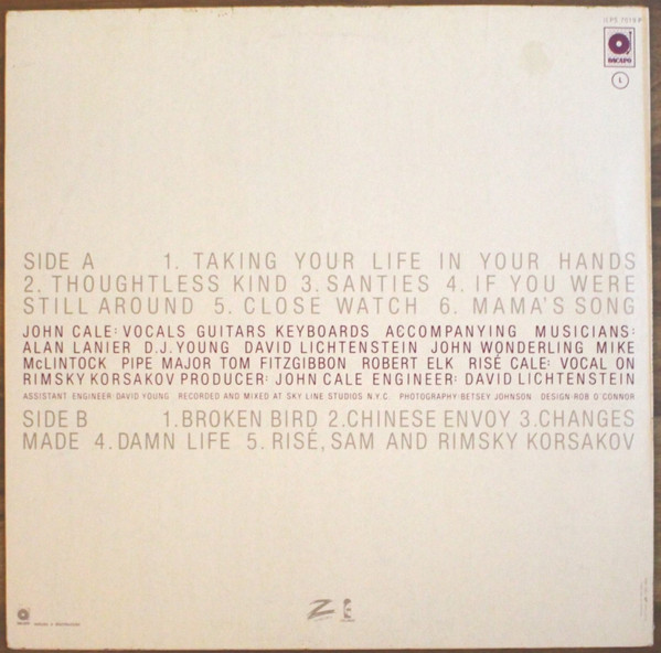 John Cale - Music For A New Society | ZE Records (ILPS 7019 P) - main