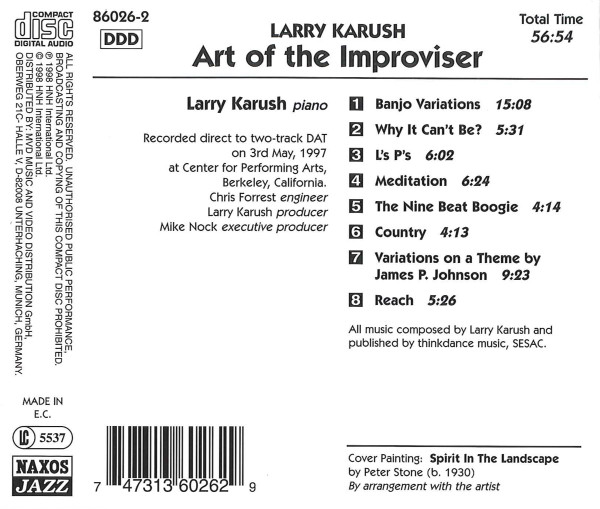 Larry Karush - Art Of The Improviser | Naxos Jazz (86026-2) - 2