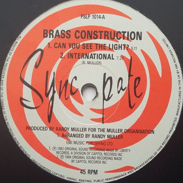 Brass Construction - Can You See The Light? / International | EMI (PSLP 1014) - main