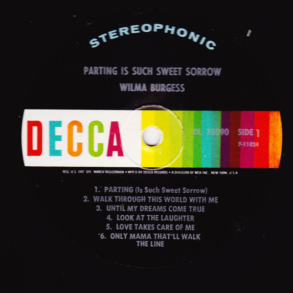 Wilma Burgess - Parting Is Such Sweet Sorrow | Decca (DL 75090) - 3