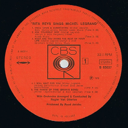 Rita Reys - Rita Reys Sings Michel Legrand | CBS (S 65037) - 2 Rita Reys - Rita Reys Sings Michel Legrand | CBS (S 65037) - 2