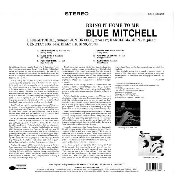 Blue Mitchell - Bring It Home To Me | Blue Note (B0033673-01) - 2 Blue Mitchell - Bring It Home To Me | Blue Note (B0033673-01) - 2