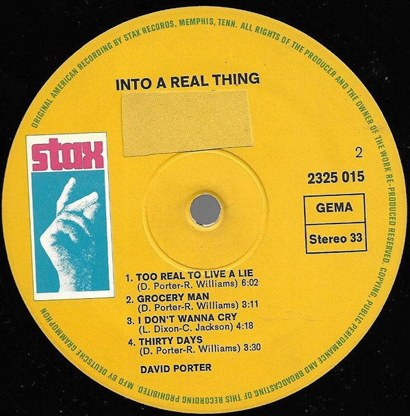 David Porter - ...Into A Real Thing | Stax (2325 015) - 3