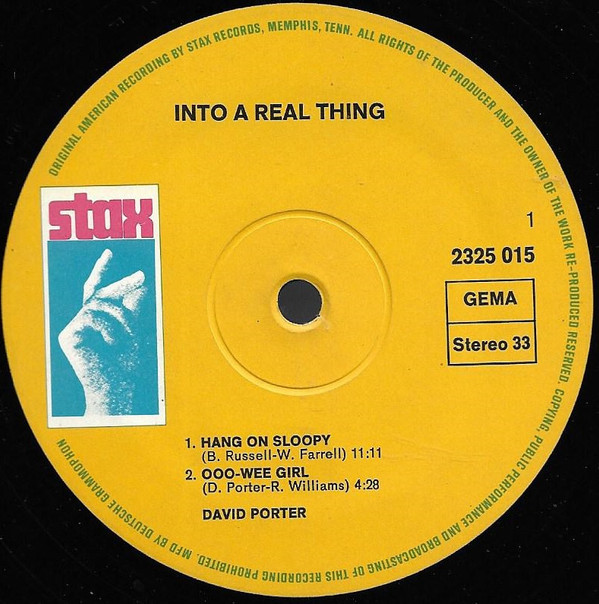 David Porter - ...Into A Real Thing | Stax (2325 015) - 2