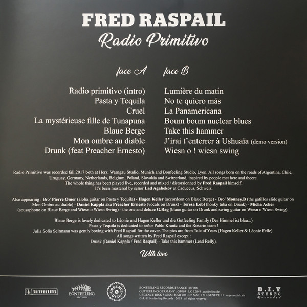 Fred Raspail - Radio Primitivo | Bonfeeling Records (BF006) - 2 Fred Raspail - Radio Primitivo | Bonfeeling Records (BF006) - 2