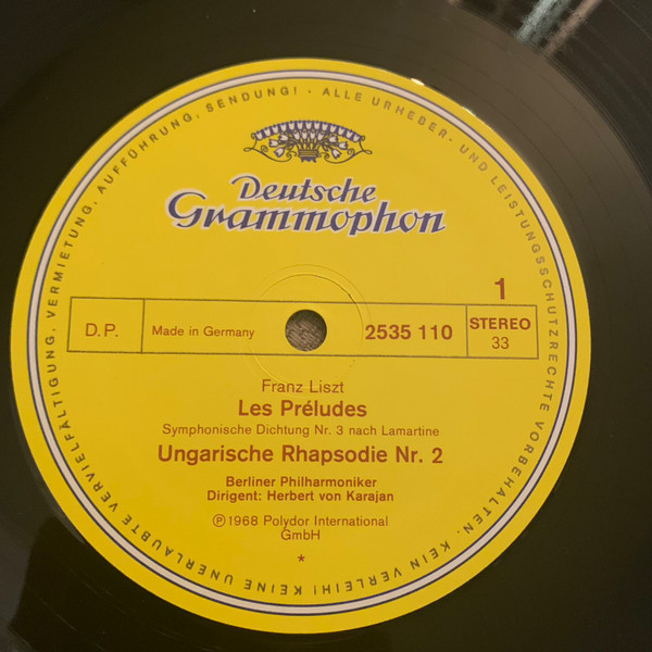 Franz Liszt - Berliner Philharmoniker , Herbert von Karajan - Mazeppa - Les Preludes - Ungarische Rhapsodien Nr.2 & 4 | Deutsche Grammophon (2535 110) - 3