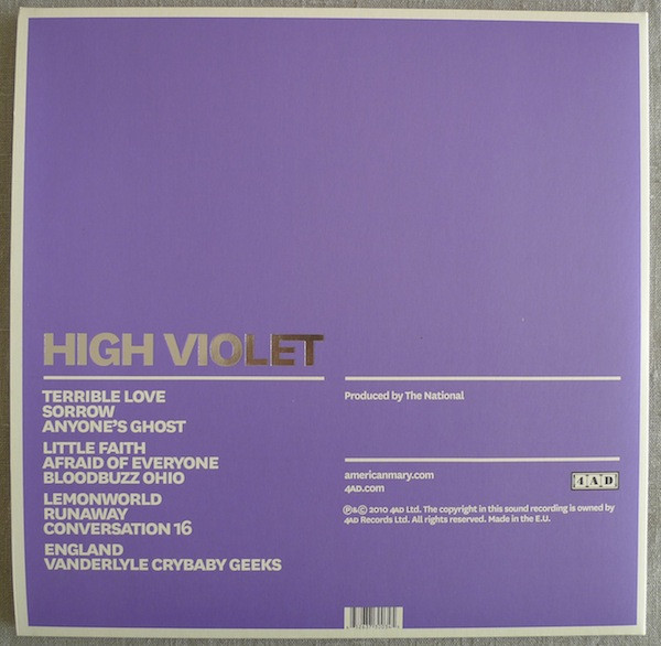 The National - High Violet | 4AD (CAD3X03X) - 2