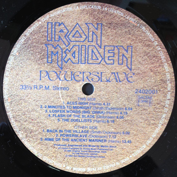 Iron Maiden - Powerslave | EMI (2402001) - 3