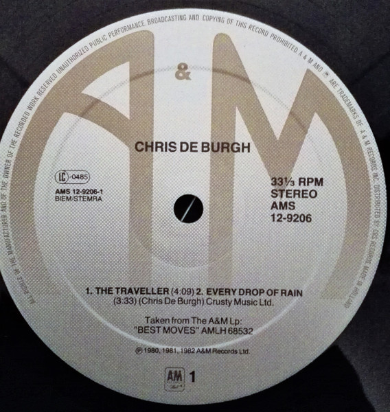 Chris De Burgh - The Traveller | A&M Records (AMS 12.9206) - 3