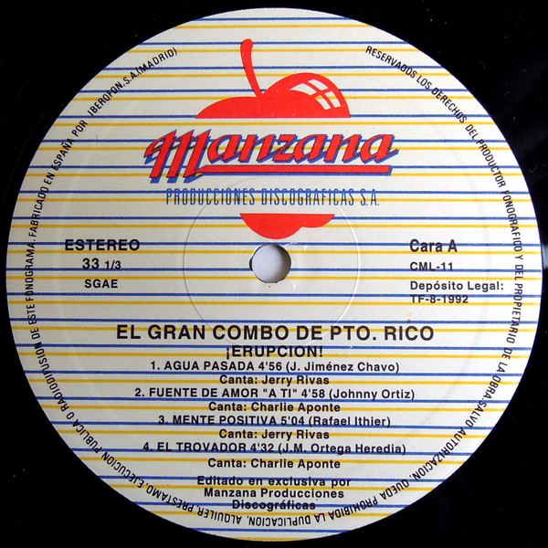 El Gran Combo - ¡Erupcion! | Combo Records (CML 11) - 3