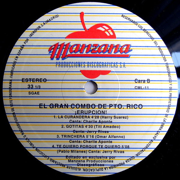 El Gran Combo - ¡Erupcion! | Combo Records (CML 11) - 4