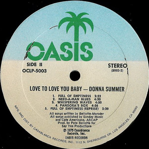 Donna Summer - Love To Love You Baby | Oasis (OCLP 5003) - 4