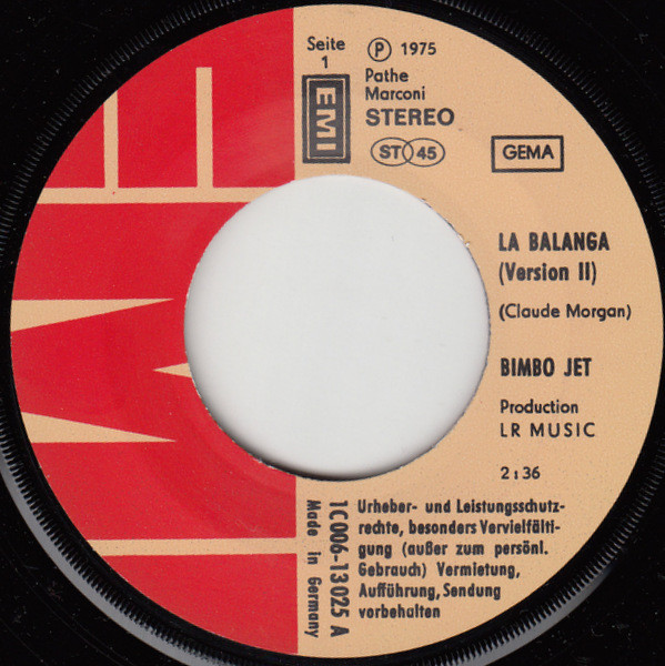 Bimbo Jet - La Balanga | EMI (1C 006-13 025) - 3