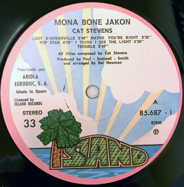Cat Stevens - Mona Bone Jakon | Island Records (85687-I) - 3