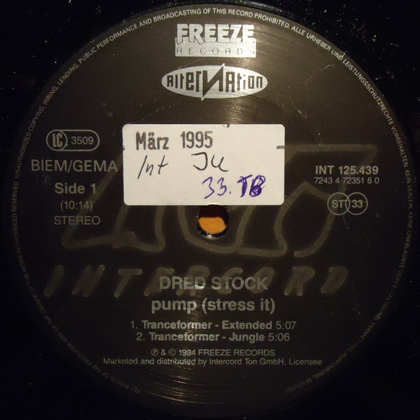 Dred Stock Featuring Douglah - Pump (Stress It) | Freeze Records (INT 125.439)