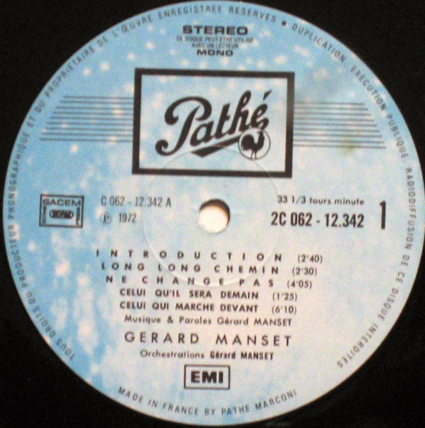 Gérard Manset - Manset | Pathé (2 C 062-12342) - 3 Gérard Manset - Manset | Pathé (2 C 062-12342) - 3