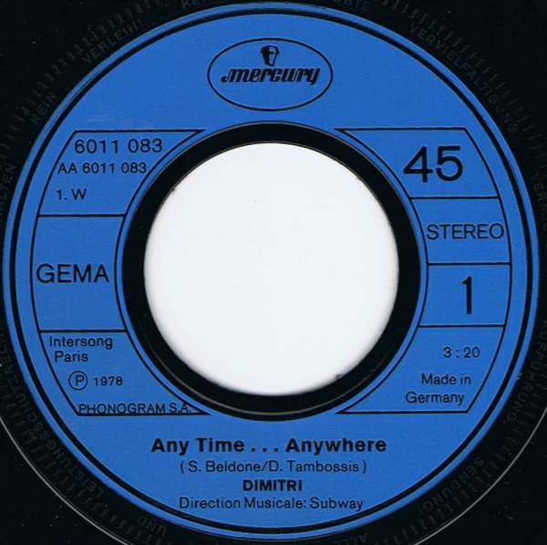 Dimitri Tambossis - "Any Time...Anywhere" | Mercury (6011 083) - 2